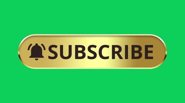 Like comment subscribe in a gold plate on a green screen for online content engagement. 4K social Media end video template