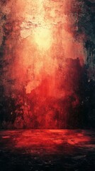 Fototapeta premium Textured Red and Black Grunge Wall and Floor Background