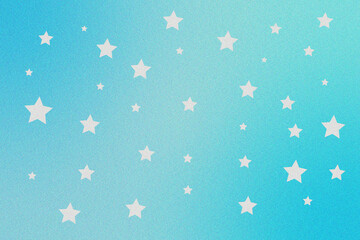 Sparkling blue and teal glitter stars background isolated on transparent background