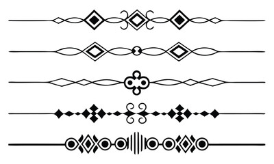 Obraz premium Minimal geometric divider set with abstract symmetrical shapes