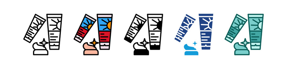 Sunscreen multiple icon