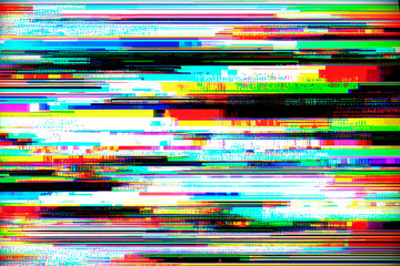 vhs glitch noise background. TV interference. TV screen texture. Signal problems. No signal. Video rewind texture from a tape cassette. TVI. White noise.