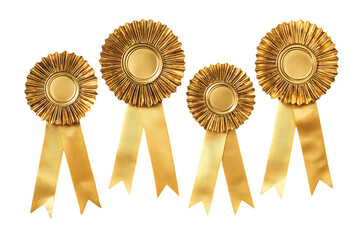 Fototapeta premium Golden award ribbons, success, achievement