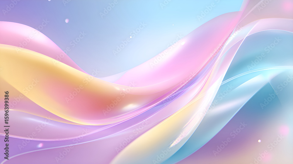 Fototapete Pastel color waves flowing and creating abstract design