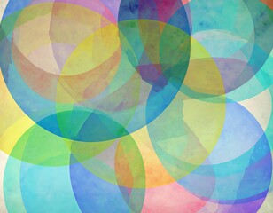 Fototapeta premium Abstract illustration of vibrant overlapping circles in a vintage background