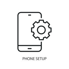 Obraz premium Phone setup thin line vector icons.
