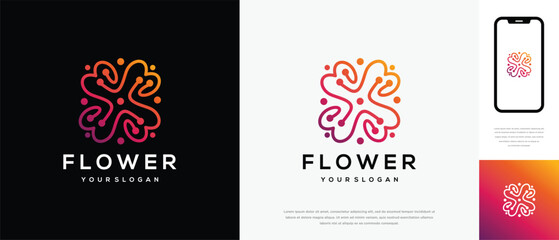 cherry blossom logo design illustration. cherry blossom logo design icon