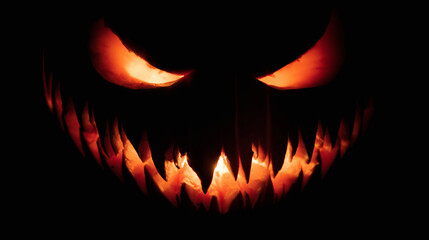 Naklejka premium halloween pumpkin on black background