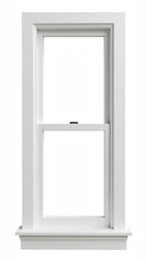 Modern white window frame with two panes, showcasing clean and minimalist design, perfect for enhancing natural light in any space