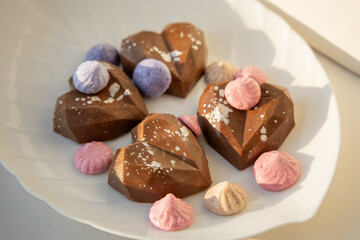 Modern candy hearts with splashes