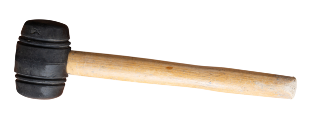 rubber hammer isolated on transparent background, PNG format