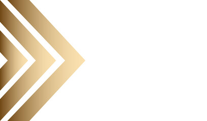 Arrow golden for design and decoration on white background, copy space