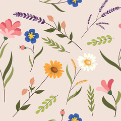 Seamless Botanical Pattern  Vector Art, Floral and Graphics