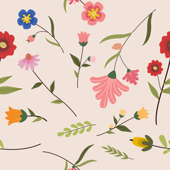 Seamless Botanical Pattern  Vector Art, Floral and Graphics