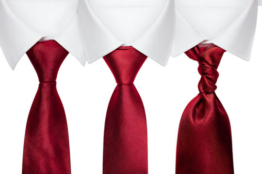Three ways to tie a crimson tie.