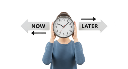 Timefaced indecision Now versus Later choice