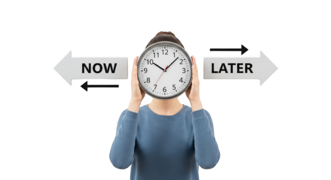 Timefaced indecision Now versus Later choice