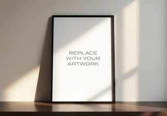 Frame Interior Canvas Wall Art Poster Room Mockup Template Blank Paper Texture