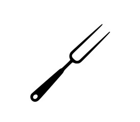 Obraz premium Black silhouette of a barbecue fork