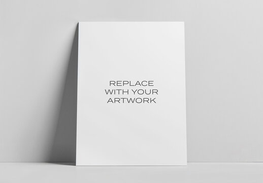 Frame Interior Canvas Wall Art Poster Room Mockup Template Blank Paper Texture