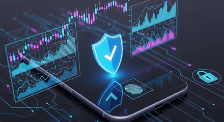 A futuristic cityscape illuminated by vibrant purple and blue neon lights, with a powerful blue energy beam streaming across the sky, signifying advanced digital communication and data transfer