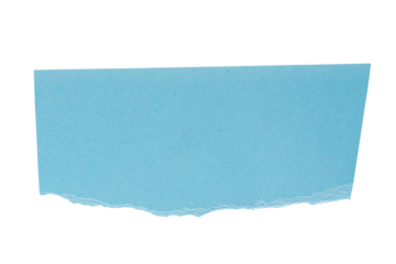 Blue Torn paper in a rectangle shape, paper scrap with torn edges, ripped blue paper sheet, isolated grunge textured graphic element	
