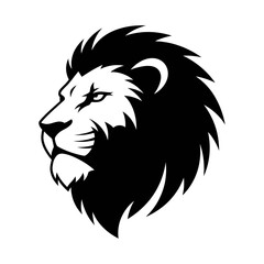 Fototapeta premium Bold Black and White Lion Head Vector Illustration