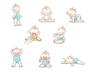 手描きの赤ちゃん(生後半年~12ヶ月)