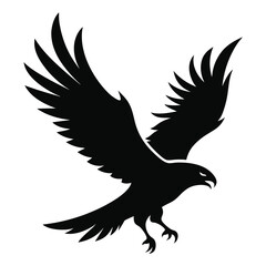 Minimalist Black Eagle in Flight