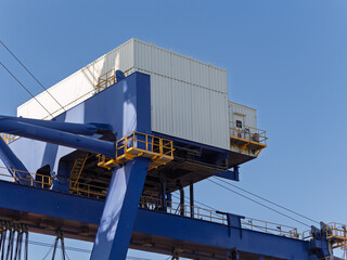 Detail View of Container Loading Crane. Detail of a large crane used for loading containers on to ships Iin the harbour of Altamira