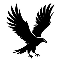 Minimalist Black Eagle in Flight
