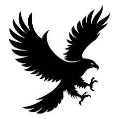 Minimalist Black Eagle in Flight