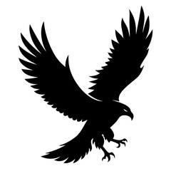 Minimalist Black Eagle in Flight