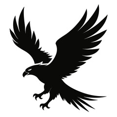 Minimalist Black Eagle in Flight