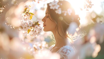 Fototapeta premium Woman in blossom