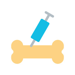 inject bone surgery simple flat icon illustration