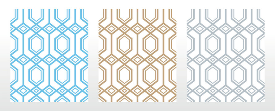 Set of abstract geometric patterns. Seamless vector backgrounds. Colored ornaments Graphic modern patterns Simple lattice graphic design