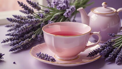 cup of tea and lavender