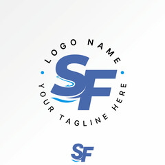 Logo design graphic concept creative premium vector stock image top sell letter SF connected font with fishing hook fisherman equipment seafood hobby