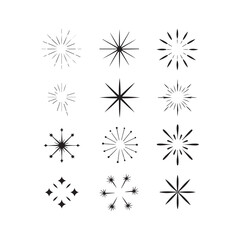 Obraz premium Collection of stylish starburst silhouettes vector isolated on white background