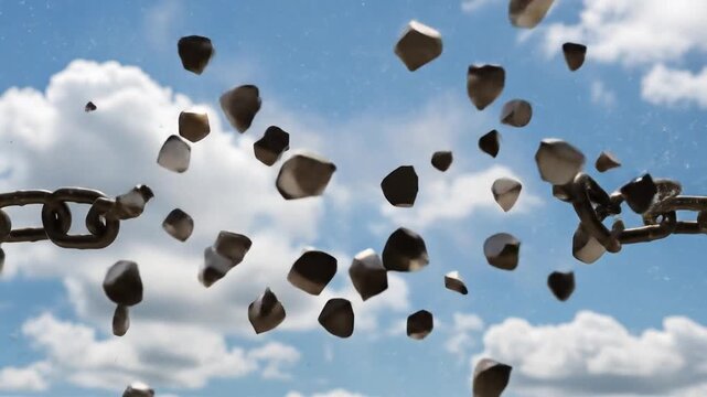 Breaking chain freedom concept