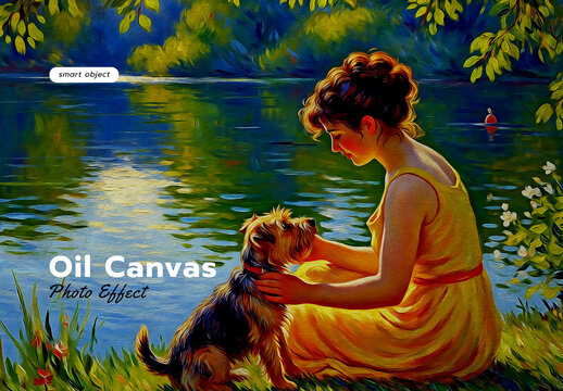 Oil Canvas Painted Art Photo Effect