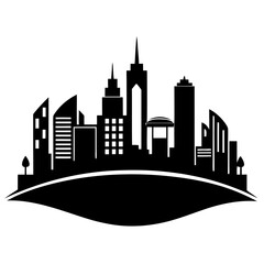 Obraz premium Urban Skyline Silhouette Vector