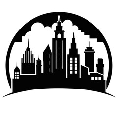 Obraz premium Urban Skyline Silhouette Vector