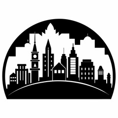Obraz premium Urban Skyline Silhouette Vector