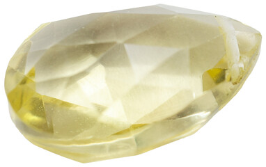 Lemon Quartz Faceted Gemstone – PNG with Transparent Background



