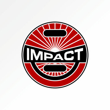 Logo design graphic concept creative premium vector stock image top sell emblem badge Impact push down tensity loss action stress hit shock effected