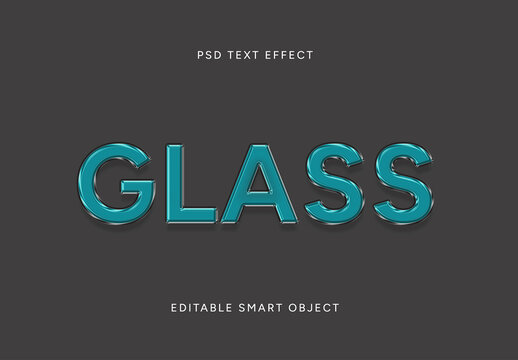 Transparent 3D Glossy Glass Text Effect