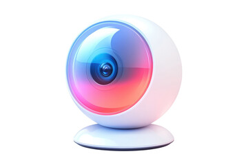 Captivating webcam a watchful eye poised for connection in a digital age of communication and on transparent background