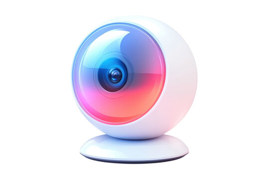 Captivating webcam a watchful eye poised for connection in a digital age of communication and on transparent background